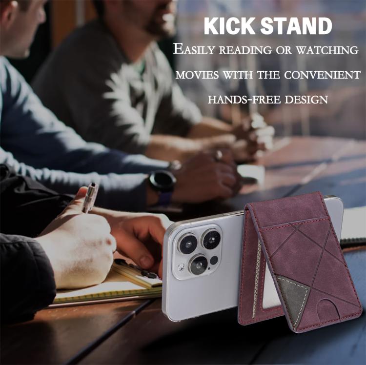 Prismatic Leather Vertical Magnetic Wallet Card Bag Case