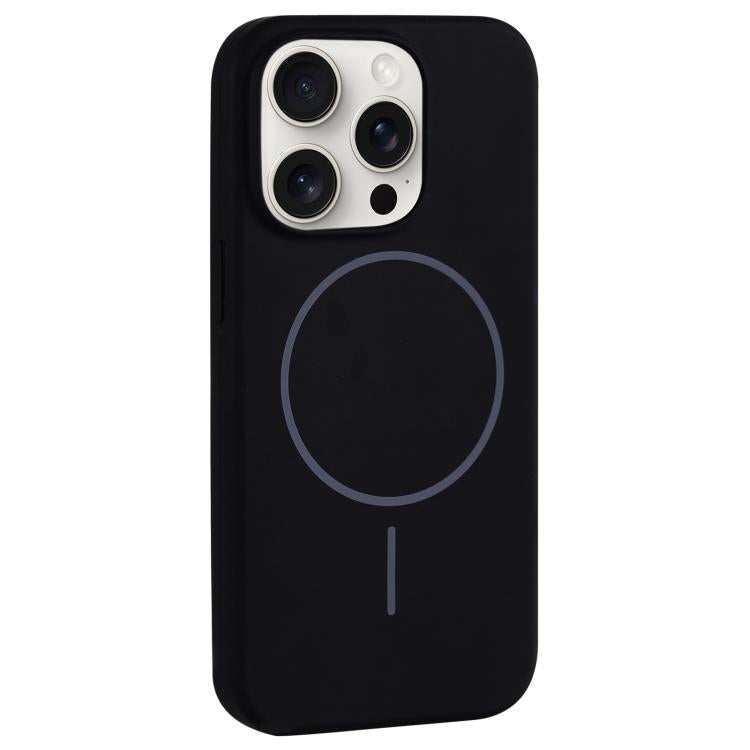 For iPhone 15 Pro Max Large Hole Camera MagSafe Liquid Silicone Full Coverage Phone Case