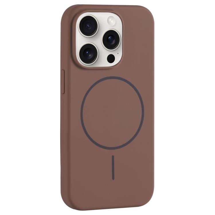 For iPhone 15 Pro Max Large Hole Camera MagSafe Liquid Silicone Full Coverage Phone Case