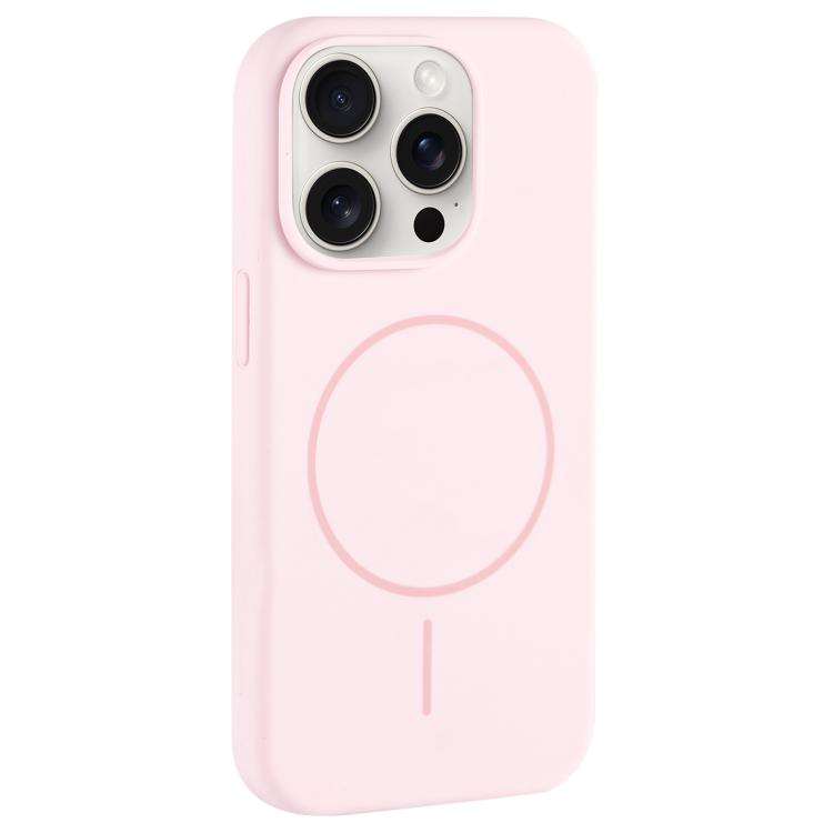 For iPhone 15 Pro Max Large Hole Camera MagSafe Liquid Silicone Full Coverage Phone Case