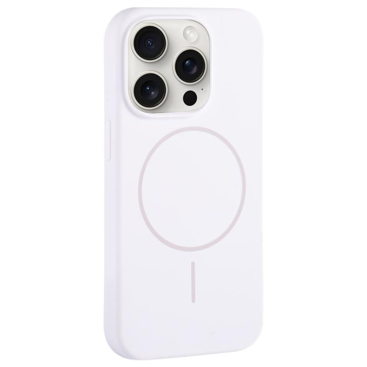 For iPhone 15 Pro Max Large Hole Camera MagSafe Liquid Silicone Full Coverage Phone Case