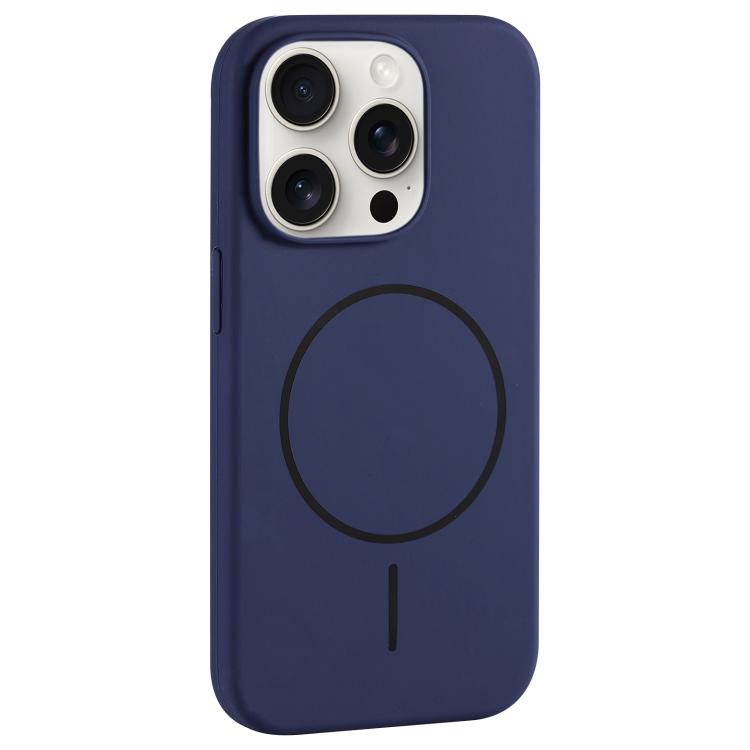 For iPhone 15 Pro Max Large Hole Camera MagSafe Liquid Silicone Full Coverage Phone Case