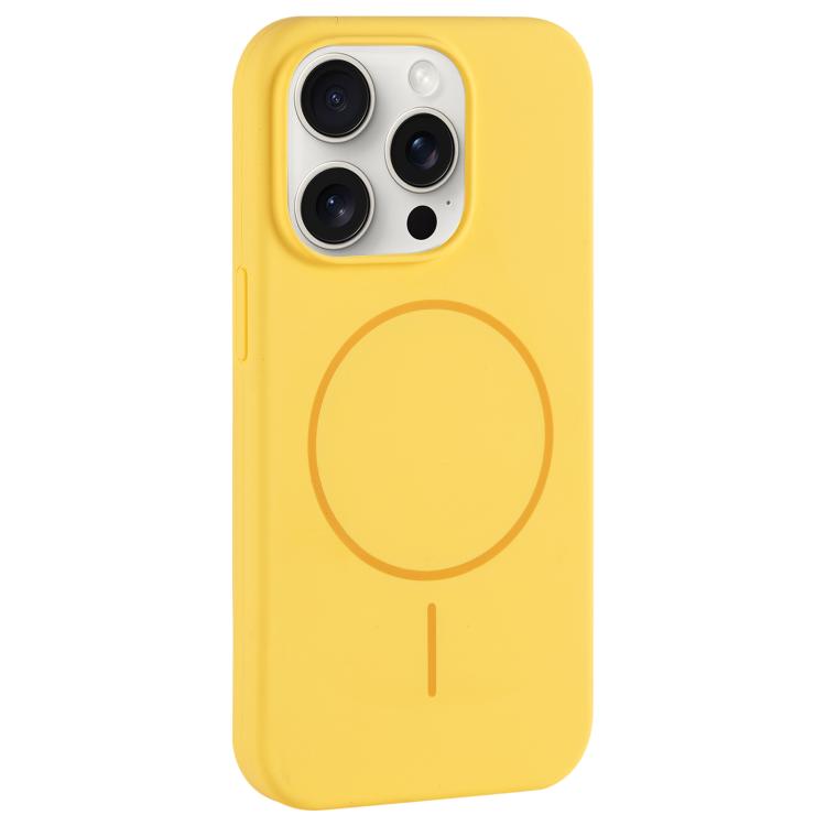 For iPhone 15 Pro Large Hole Camera MagSafe Liquid Silicone Full Coverage Phone Case