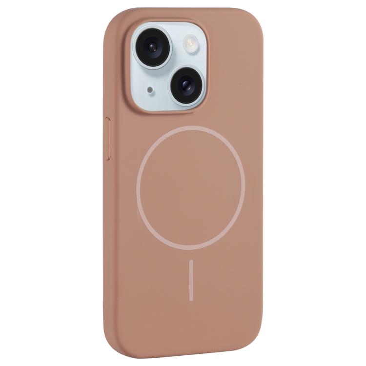 For iPhone 15 Plus Large Hole Camera MagSafe Liquid Silicone Full Coverage Phone Case
