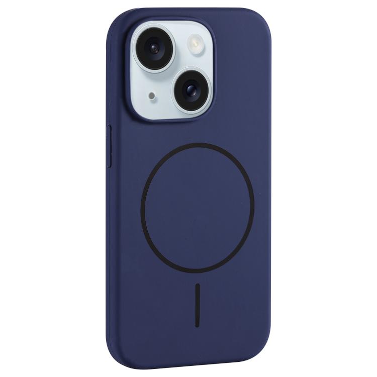 For iPhone 15 Plus Large Hole Camera MagSafe Liquid Silicone Full Coverage Phone Case