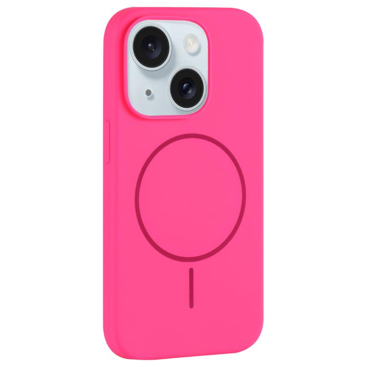 For iPhone 15 Plus Large Hole Camera MagSafe Liquid Silicone Full Coverage Phone Case
