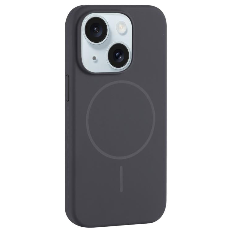 For iPhone 15 Large Hole Camera MagSafe Liquid Silicone Full Coverage Phone Case