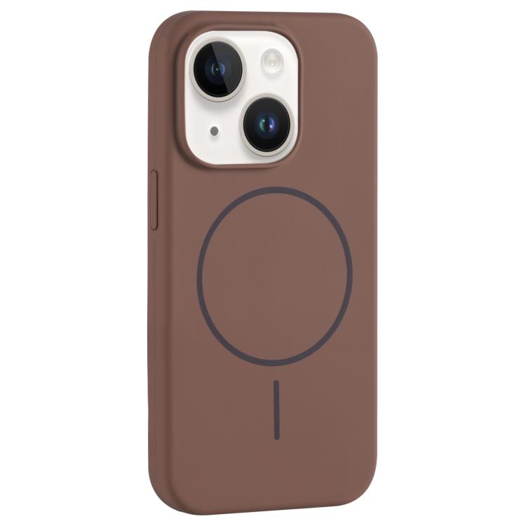 For iPhone 14 Plus Large Hole Camera MagSafe Liquid Silicone Full Coverage Phone Case