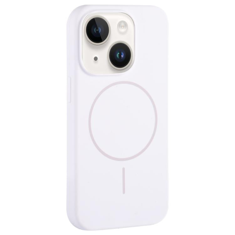 For iPhone 14 Plus Large Hole Camera MagSafe Liquid Silicone Full Coverage Phone Case