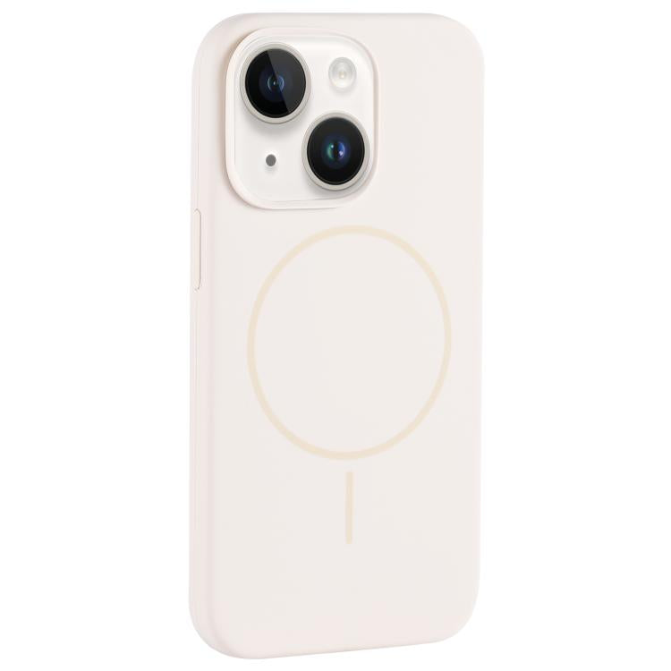For iPhone 14 Plus Large Hole Camera MagSafe Liquid Silicone Full Coverage Phone Case