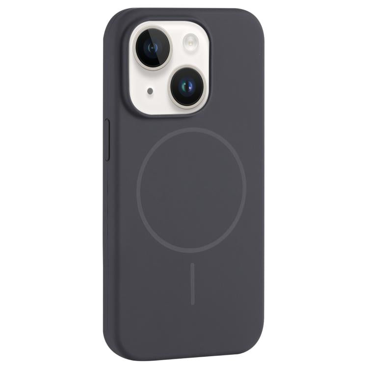 For iPhone 14 Plus Large Hole Camera MagSafe Liquid Silicone Full Coverage Phone Case