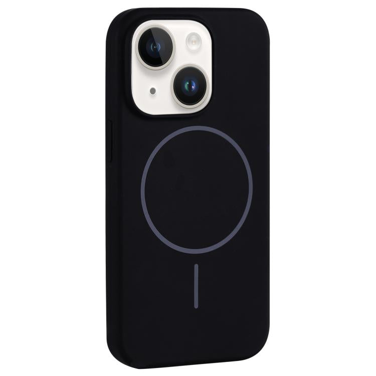 For iPhone 14 Large Hole Camera MagSafe Liquid Silicone Full Coverage Phone Case