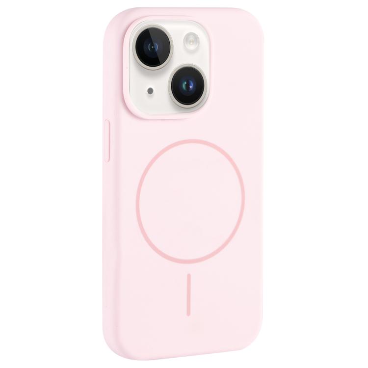 For iPhone 14 Large Hole Camera MagSafe Liquid Silicone Full Coverage Phone Case