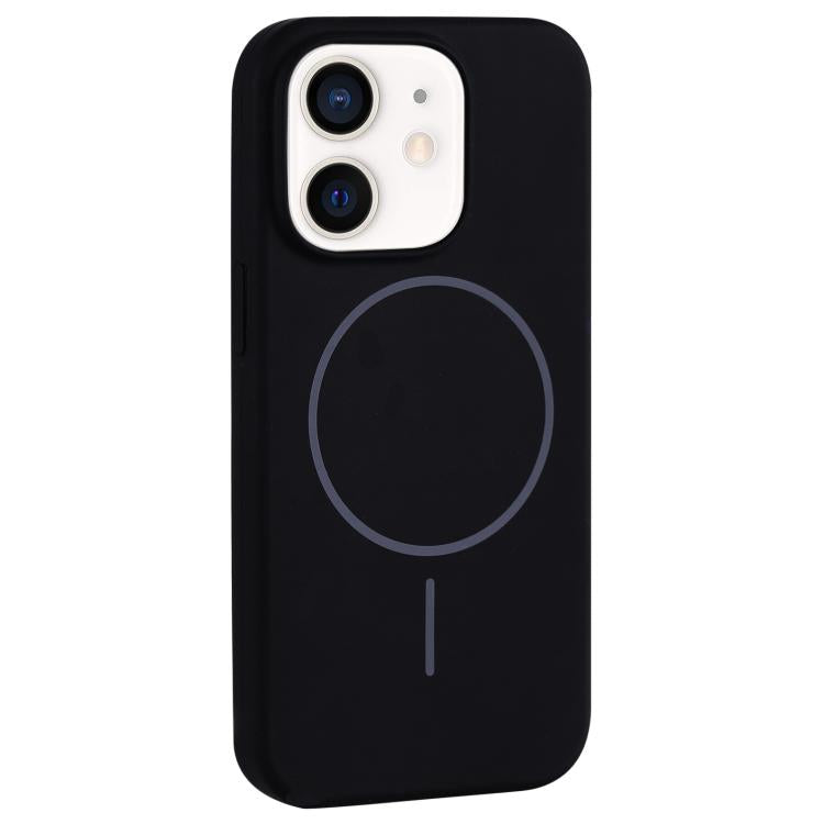 For iPhone 12 Large Hole Camera MagSafe Liquid Silicone Full Coverage Phone Case
