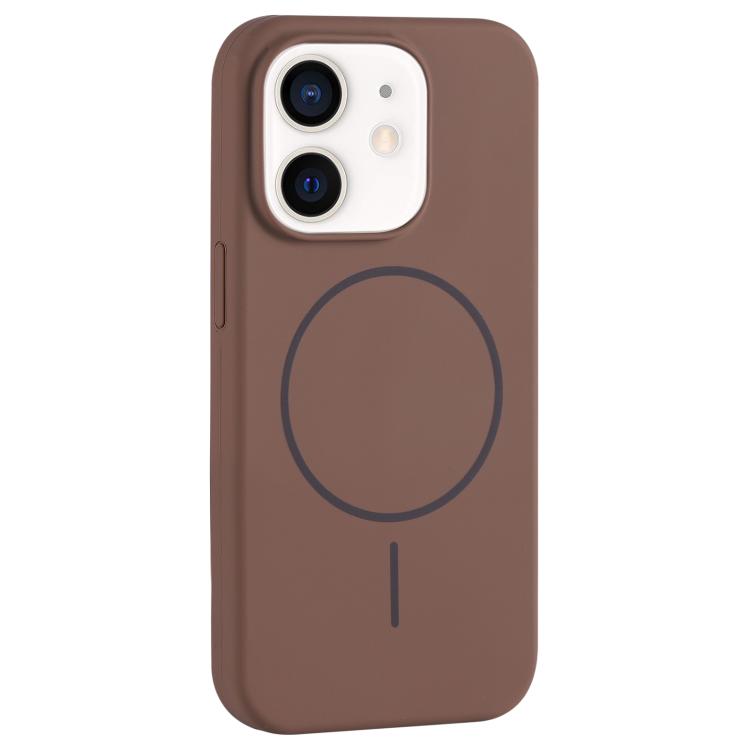 For iPhone 12 Large Hole Camera MagSafe Liquid Silicone Full Coverage Phone Case