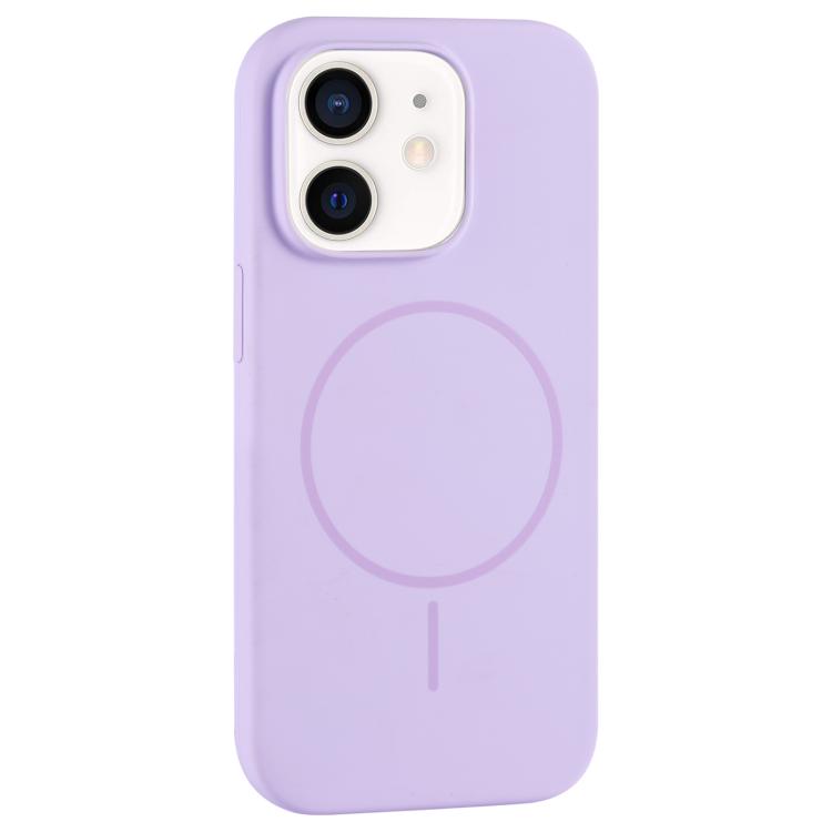 For iPhone 12 Large Hole Camera MagSafe Liquid Silicone Full Coverage Phone Case