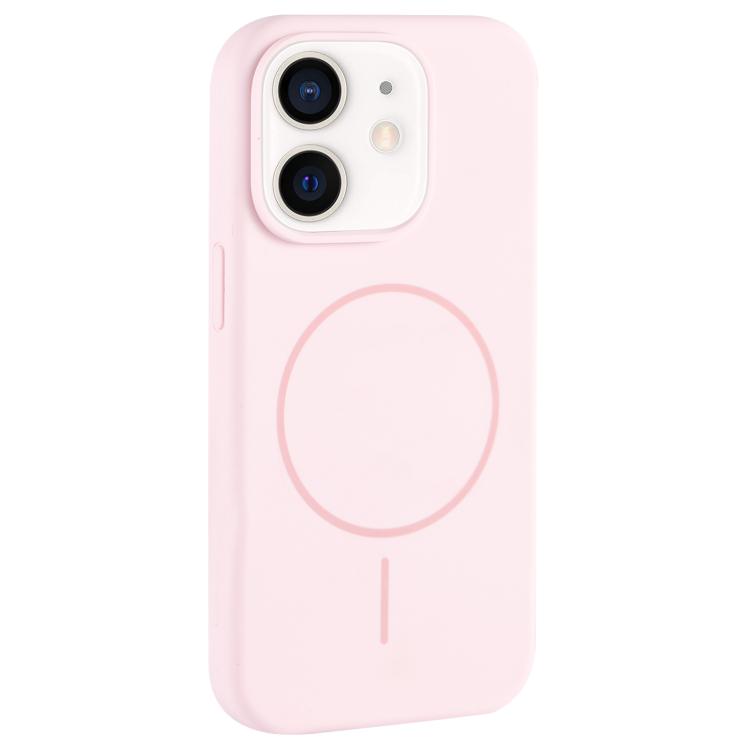 For iPhone 12 Large Hole Camera MagSafe Liquid Silicone Full Coverage Phone Case