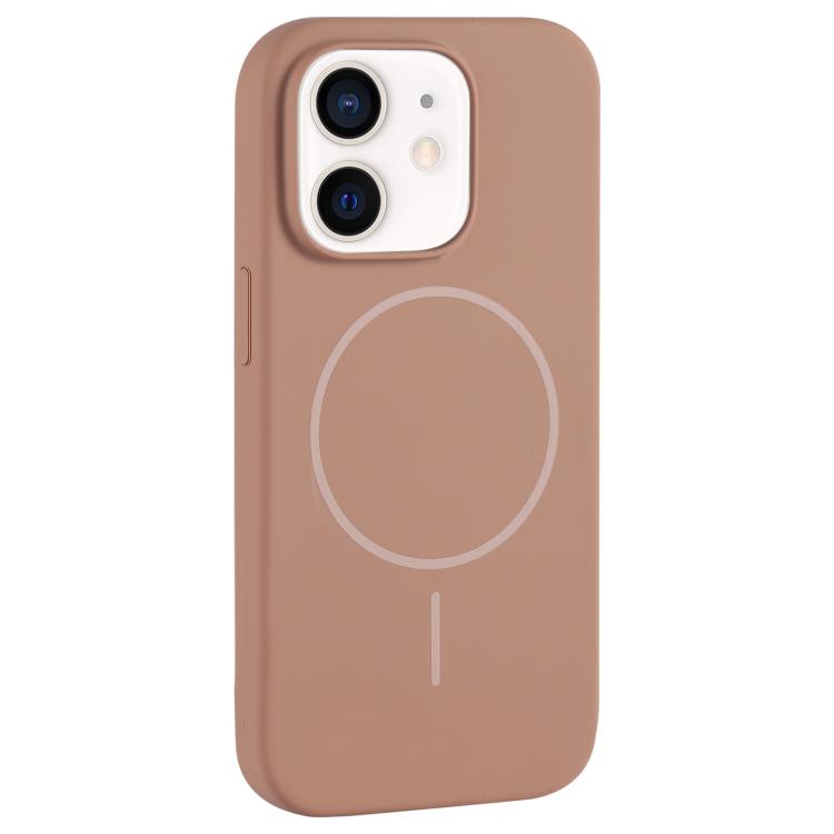 For iPhone 12 Large Hole Camera MagSafe Liquid Silicone Full Coverage Phone Case