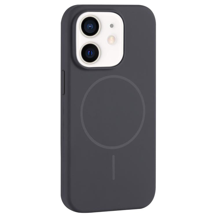 For iPhone 12 Large Hole Camera MagSafe Liquid Silicone Full Coverage Phone Case