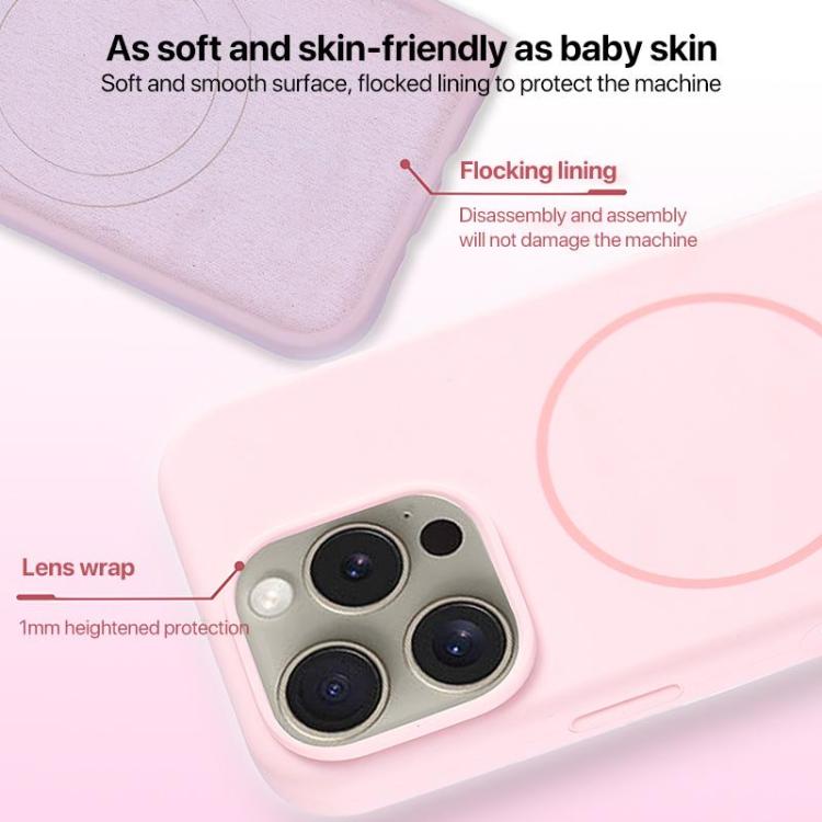 For iPhone 14 Pro Large Hole Camera MagSafe Liquid Silicone Full Coverage Phone Case