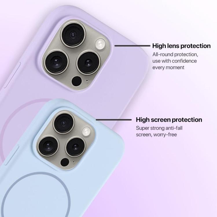 For iPhone 16 Pro Large Hole Camera MagSafe Liquid Silicone Full Coverage Phone Case