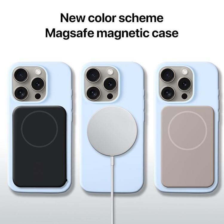 For iPhone 16 Pro Max Large Hole Camera MagSafe Liquid Silicone Full Coverage Phone Case
