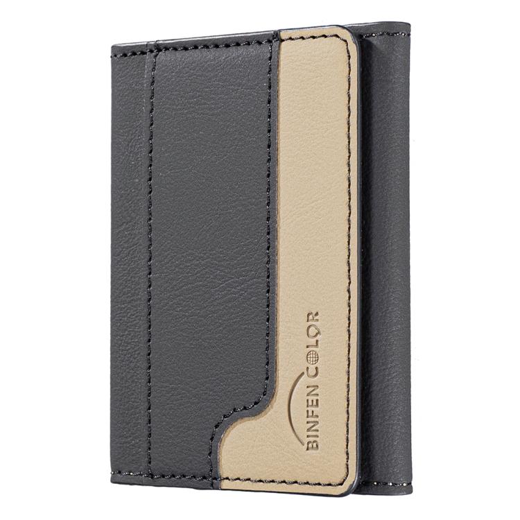 Color Matching Leather Horizontal Magnetic Wallet Card Bag Case