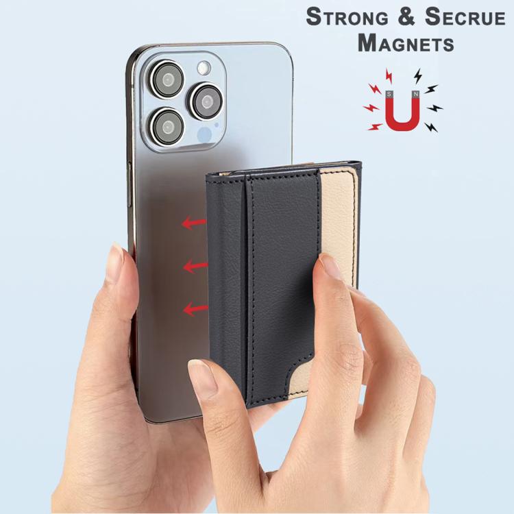 Color Matching Leather Horizontal Magnetic Wallet Card Bag Case