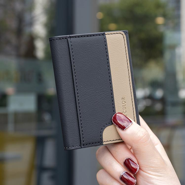 Color Matching Leather Horizontal Magnetic Wallet Card Bag Case