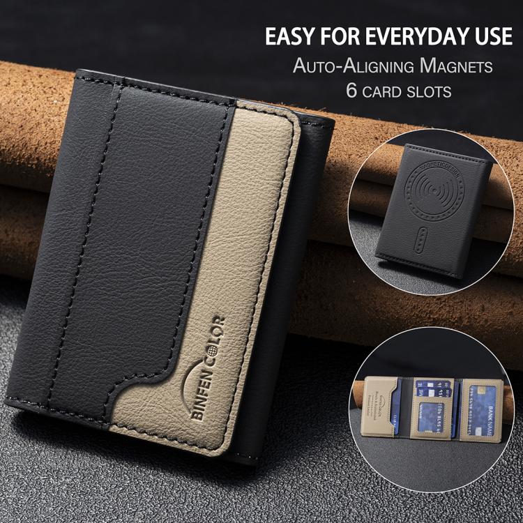 Color Matching Leather Horizontal Magnetic Wallet Card Bag Case