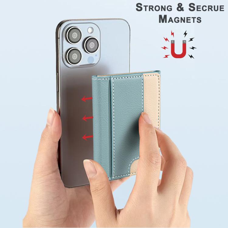 Color Matching Leather Horizontal Magnetic Wallet Card Bag Case