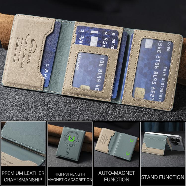 Color Matching Leather Horizontal Magnetic Wallet Card Bag Case