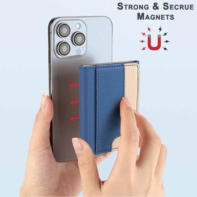 Color Matching Leather Horizontal Magnetic Wallet Card Bag Case