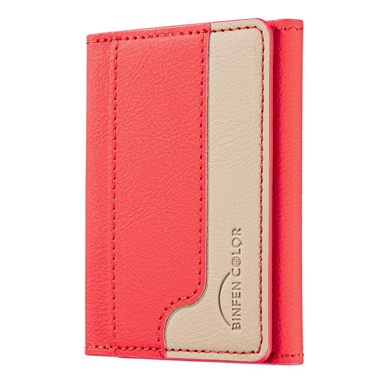 Color Matching Leather Horizontal Magnetic Wallet Card Bag Case