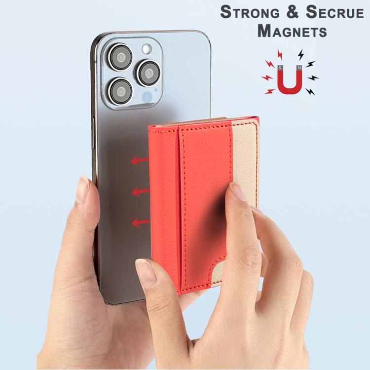 Color Matching Leather Horizontal Magnetic Wallet Card Bag Case