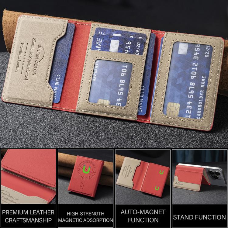 Color Matching Leather Horizontal Magnetic Wallet Card Bag Case