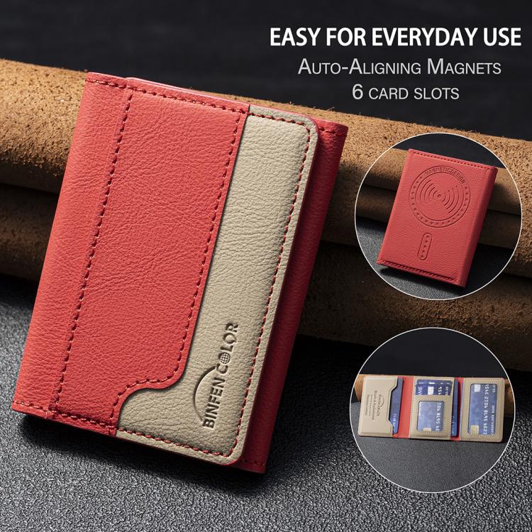 Color Matching Leather Horizontal Magnetic Wallet Card Bag Case