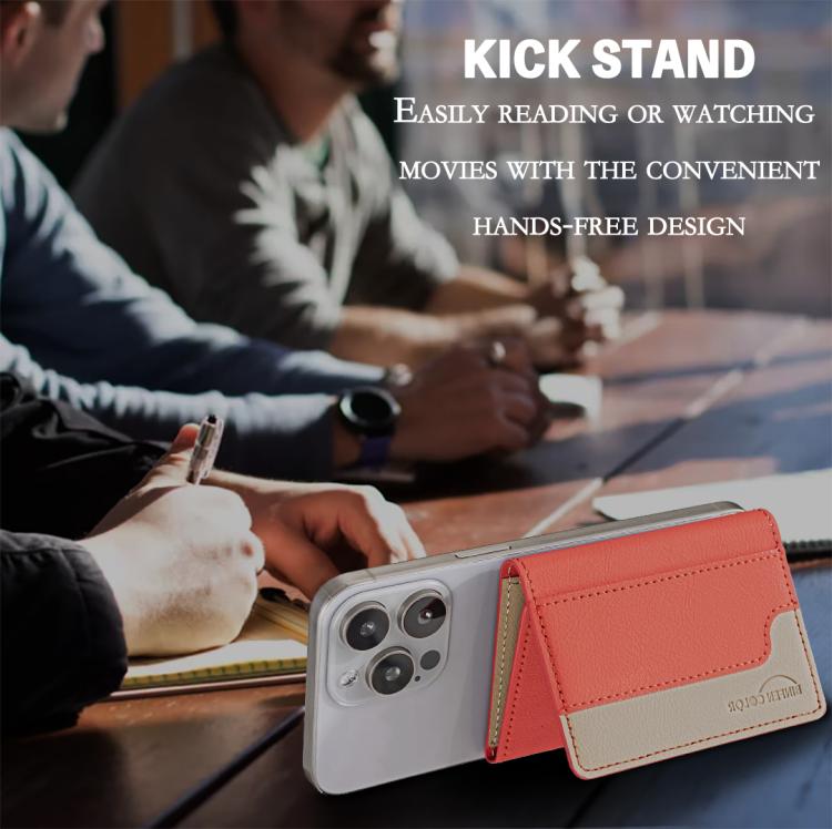 Color Matching Leather Horizontal Magnetic Wallet Card Bag Case