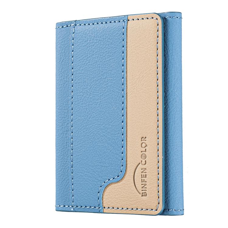Color Matching Leather Horizontal Magnetic Wallet Card Bag Case