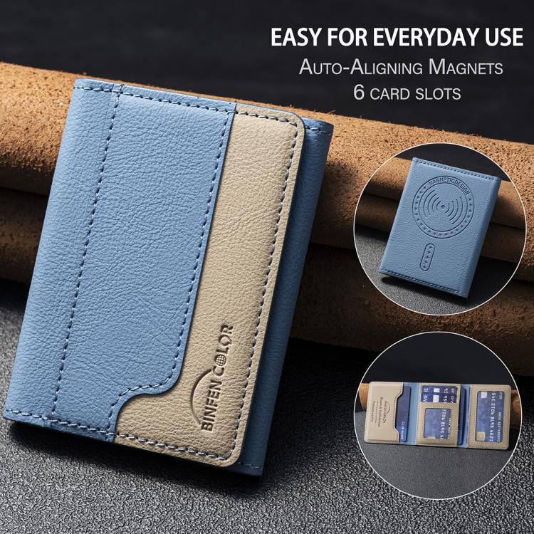 Color Matching Leather Horizontal Magnetic Wallet Card Bag Case