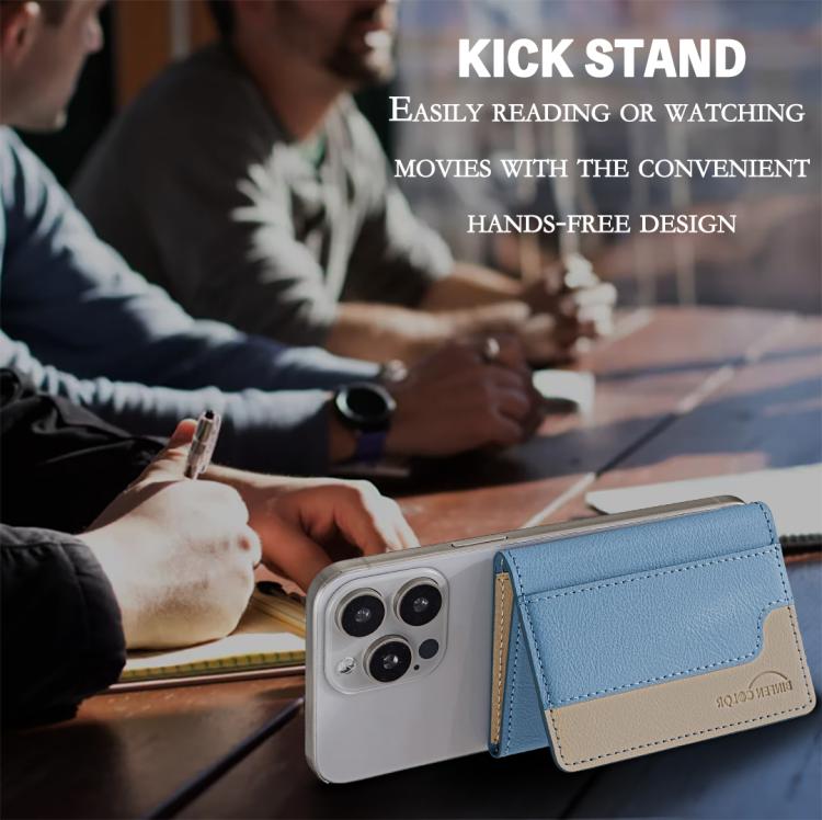 Color Matching Leather Horizontal Magnetic Wallet Card Bag Case