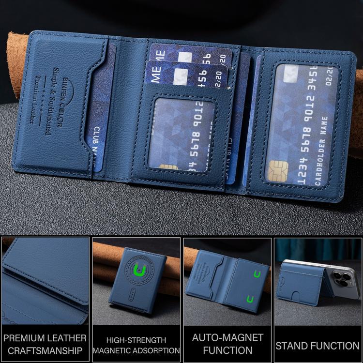 Solid Color Leather Horizontal Magnetic Wallet Card Bag Case