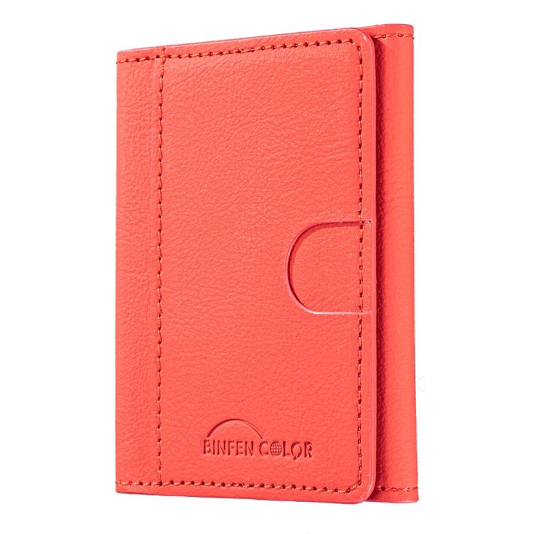 Solid Color Leather Horizontal Magnetic Wallet Card Bag Case