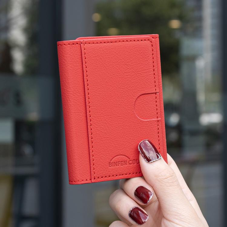 Solid Color Leather Horizontal Magnetic Wallet Card Bag Case