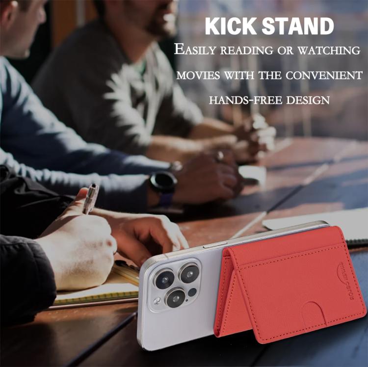 Solid Color Leather Horizontal Magnetic Wallet Card Bag Case