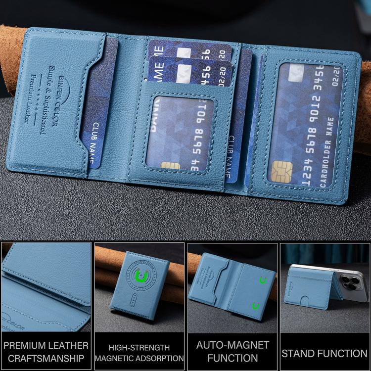 Solid Color Leather Horizontal Magnetic Wallet Card Bag Case