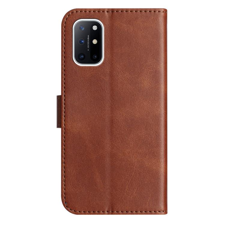 For OnePlus 8T Dual-Folded S-shape Leather Phone Case