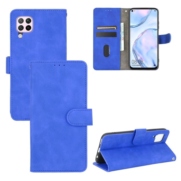 For Huawei nova 6 SE / P40 Lite Solid Color Skin Feel Magnetic Buckle Horizontal Flip Calf Texture PU Leather Case with Holder & Card Slots & Wallet