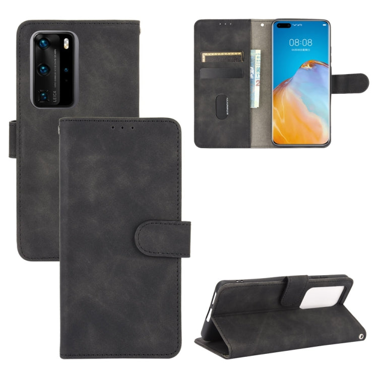 For Huawei P40 Pro Solid Color Skin Feel Magnetic Buckle Horizontal Flip Calf Texture PU Leather Case with Holder & Card Slots & Wallet