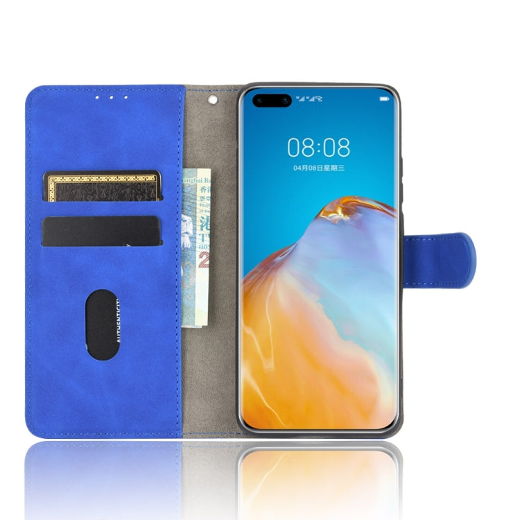 For Huawei P40 Pro Solid Color Skin Feel Magnetic Buckle Horizontal Flip Calf Texture PU Leather Case with Holder & Card Slots & Wallet
